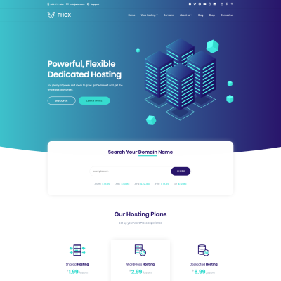 Phox - Responsive Hosting WordPress Theme