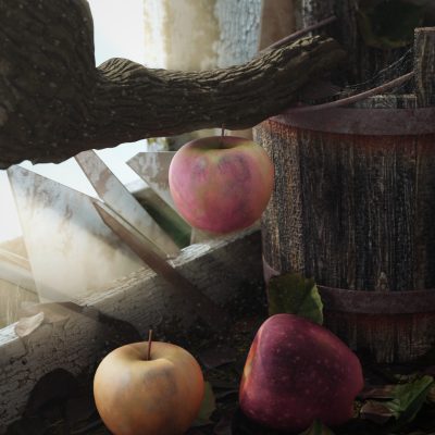 Old Bucket and Apple/ Blender2.83