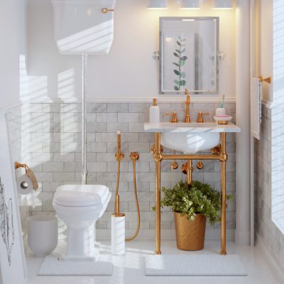 white bathroom/ blender